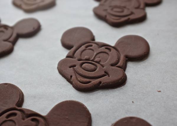 Mickey Mouse shaped chocolate cookies